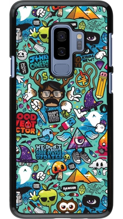 Samsung Galaxy S9+ Case Hülle - Mixed Cartoons Turquoise