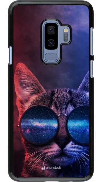 Hülle Samsung Galaxy S9+ - Red Blue Cat Glasses