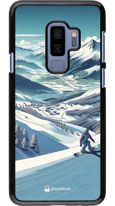 Samsung Galaxy S9+ Case Hülle - Snowboarder Berg