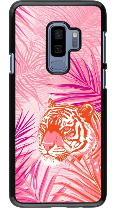 Samsung Galaxy S9+ Case Hülle - Tiger Palmen rosa