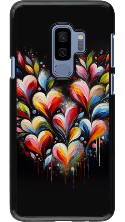 Samsung Galaxy S9+ Case Hülle - Valentin 2024 Schwarzes Herz Abstrakt