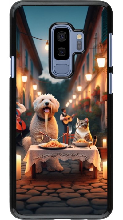 Samsung Galaxy S9+ Case Hülle - Valentin 2024 Hund & Katze Kerzenlicht