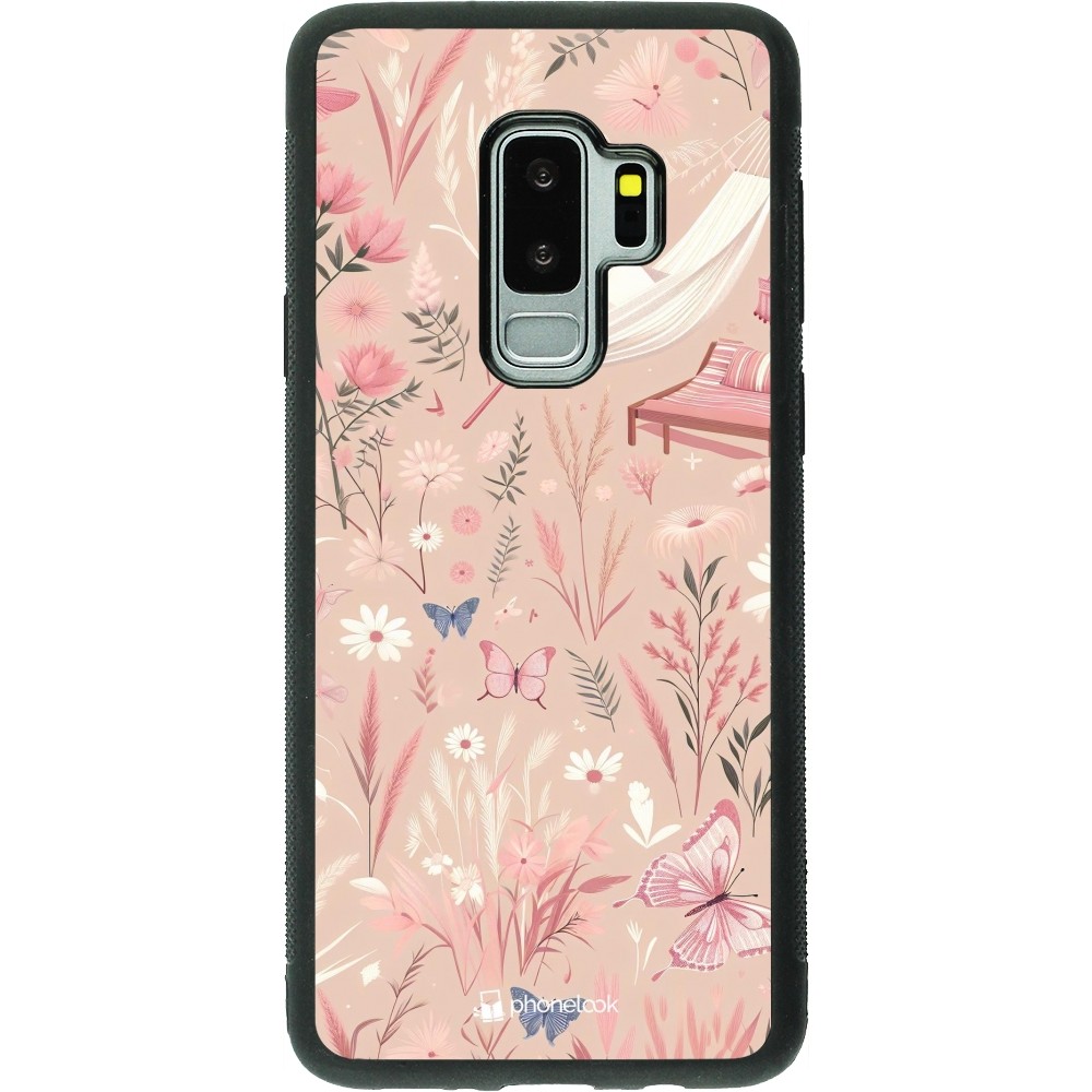 Samsung Galaxy S9+ Case Hülle - Silikon schwarz Sommer Pastellmuster