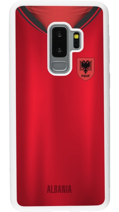 Coque Samsung Galaxy S9+ - Silicone rigide blanc Maillot de football Albanie personnalisable