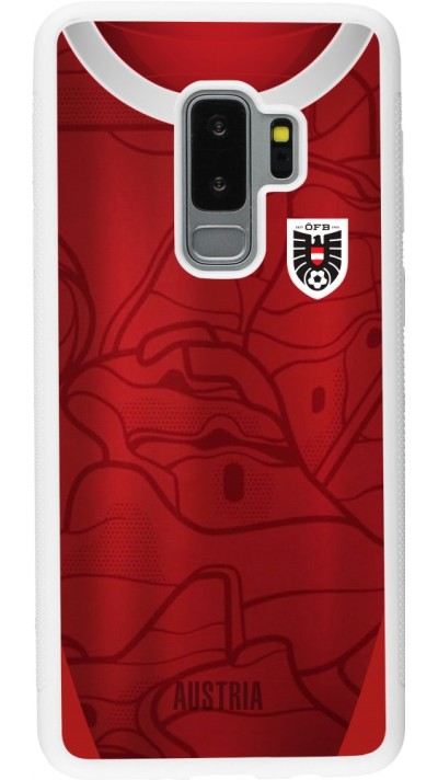 Coque Samsung Galaxy S9+ - Silicone rigide blanc Maillot de football Autriche personnalisable