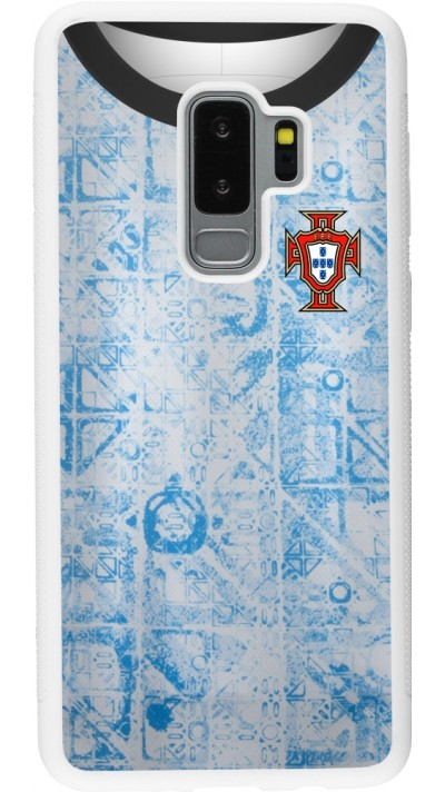 Coque Samsung Galaxy S9+ - Silicone rigide blanc Maillot de football Portugal Extérieur personnalisable