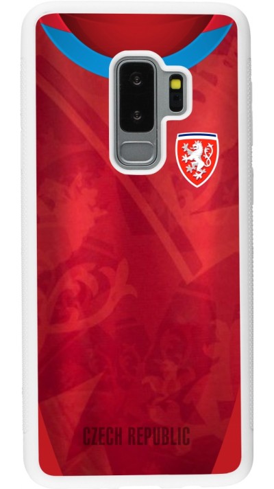 Coque Samsung Galaxy S9+ - Silicone rigide blanc Maillot de football République Tchèque personnalisable