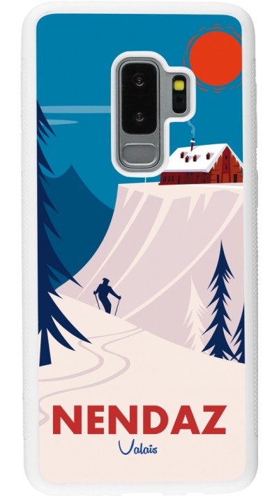 Coque Samsung Galaxy S9+ - Silicone rigide blanc Nendaz Cabane Ski