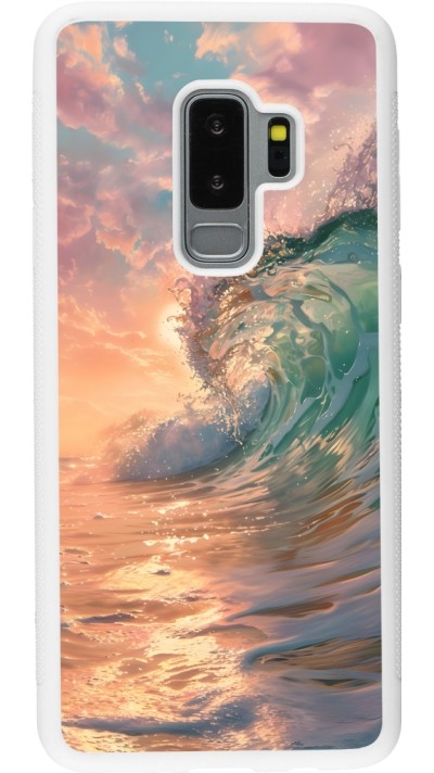 Coque Samsung Galaxy S9+ - Silicone rigide blanc Wave Sunset