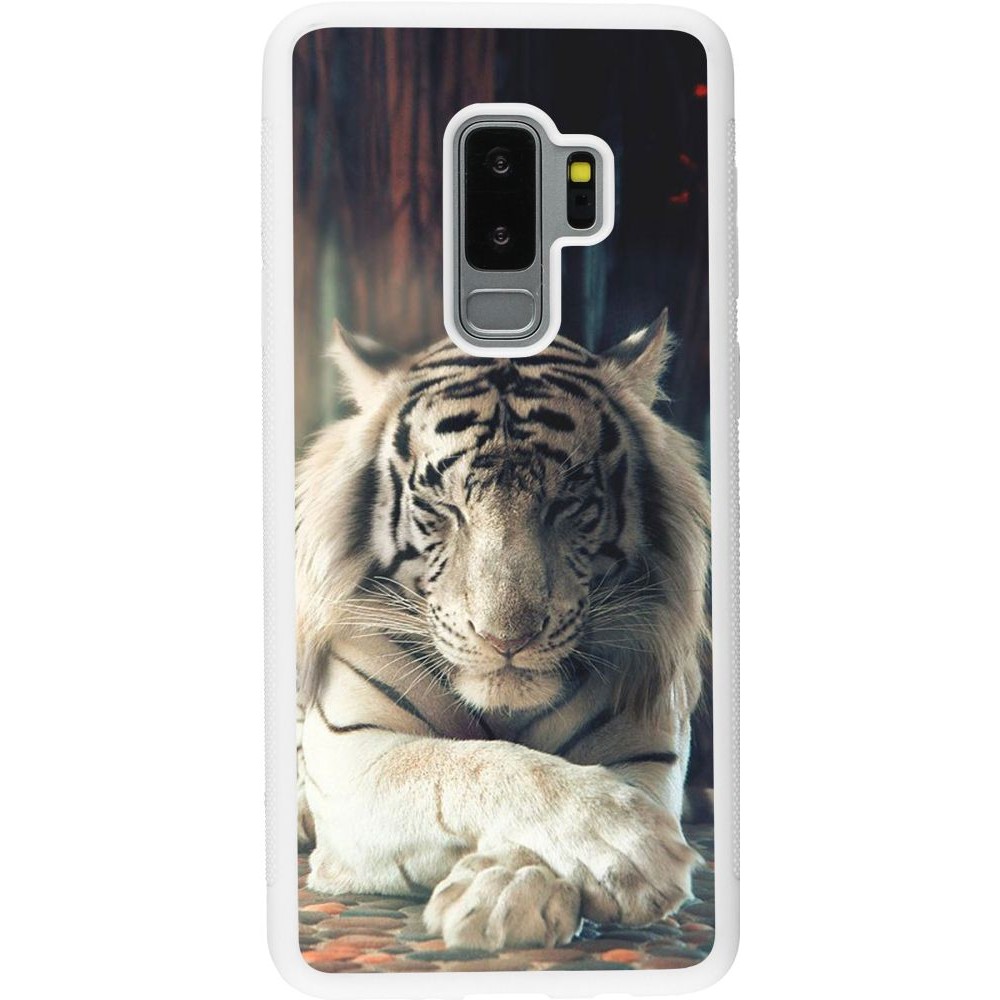 Coque Samsung Galaxy S9+ - Silicone rigide blanc Zen Tiger