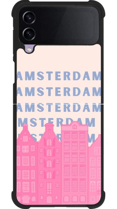 Samsung Galaxy Z Flip3 5G Case Hülle - Silikon schwarz Amsterdam Pink Print