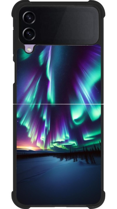 Samsung Galaxy Z Flip3 5G Case Hülle - Silikon schwarz Funkelndes Nordlicht