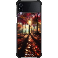 Samsung Galaxy Z Flip3 5G Case Hülle - Silikon schwarz Herbstlicher goldener Glanz