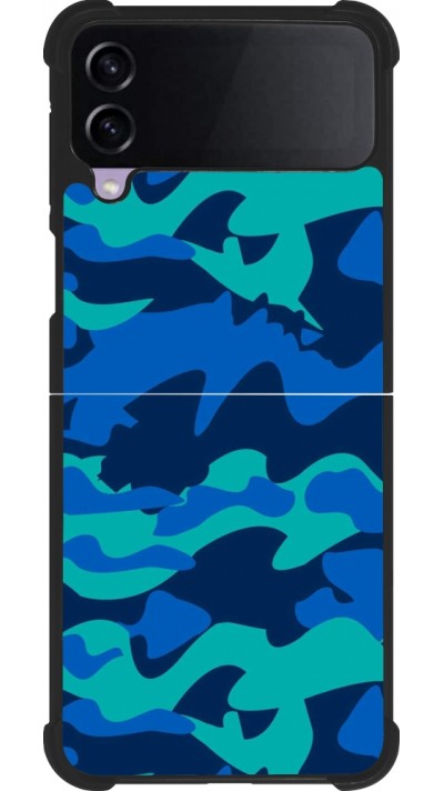 Samsung Galaxy Z Flip3 5G Case Hülle - Silikon schwarz Camo Blue