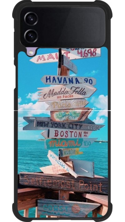 Samsung Galaxy Z Flip3 5G Case Hülle - Silikon schwarz Cool Cities Directions