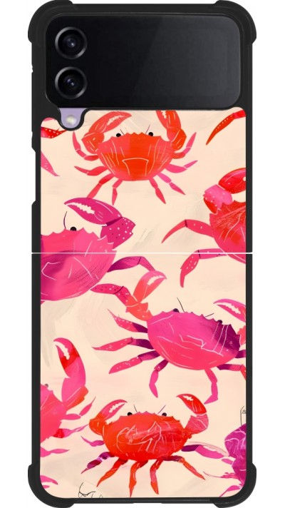 Coque Samsung Galaxy Z Flip3 5G - Silicone rigide noir Crabs Paint