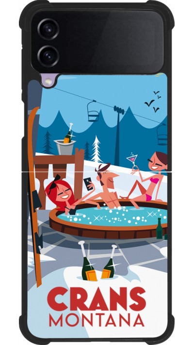 Samsung Galaxy Z Flip3 5G Case Hülle - Silikon schwarz Crans-Montana Mountain Jacuzzi