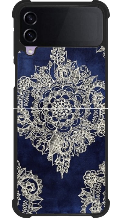 Samsung Galaxy Z Flip3 5G Case Hülle - Silikon schwarz Cream Flower Moroccan