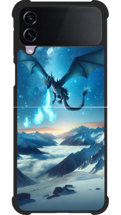 Samsung Galaxy Z Flip3 5G Case Hülle - Silikon schwarz Drache nächtliche Berg