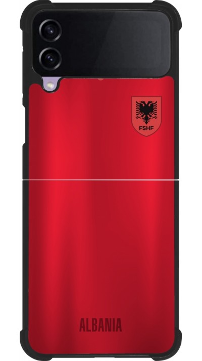 Coque Samsung Galaxy Z Flip3 5G - Silicone rigide noir Maillot de football Albanie personnalisable