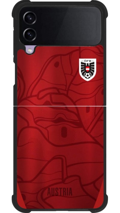 Coque Samsung Galaxy Z Flip3 5G - Silicone rigide noir Maillot de football Autriche personnalisable