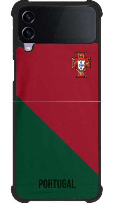 Samsung Galaxy Z Flip3 5G Case Hülle - Silikon schwarz Fussballtrikot Portugal2022