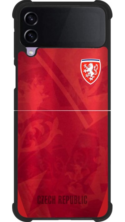 Coque Samsung Galaxy Z Flip3 5G - Silicone rigide noir Maillot de football République Tchèque personnalisable