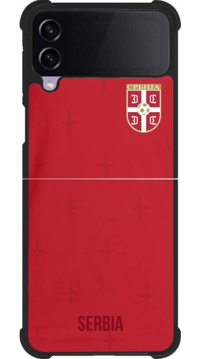 Samsung Galaxy Z Flip3 5G Case Hülle - Silikon schwarz Serbien 2022 personalisierbares Fussballtrikot