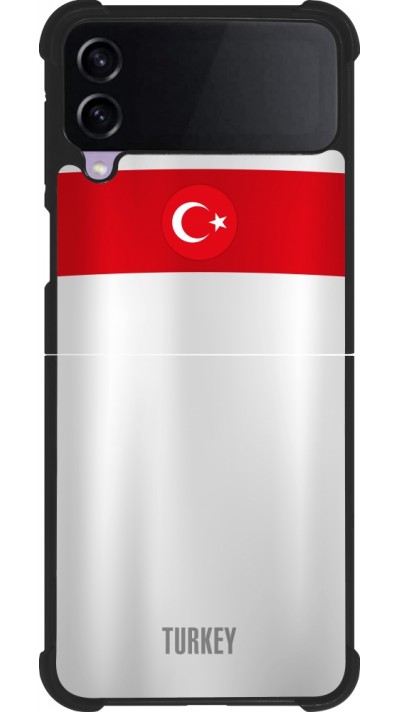 Coque Samsung Galaxy Z Flip3 5G - Silicone rigide noir Maillot de football Turquie personnalisable