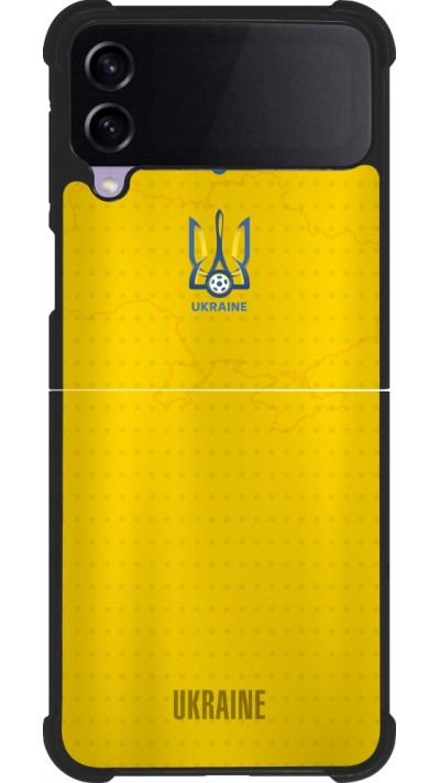 Coque Samsung Galaxy Z Flip3 5G - Silicone rigide noir Maillot de football Ukraine