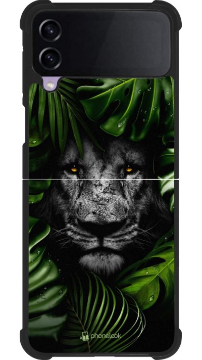 Samsung Galaxy Z Flip3 5G Case Hülle - Silikon schwarz Forest Lion