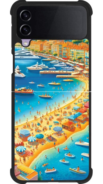 Samsung Galaxy Z Flip3 5G Case Hülle - Silikon schwarz French Riviera People