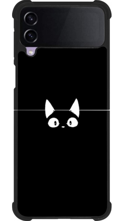 Samsung Galaxy Z Flip3 5G Case Hülle - Silikon schwarz Funny cat on black