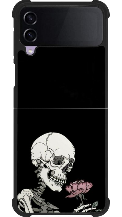 Samsung Galaxy Z Flip3 5G Case Hülle - Silikon schwarz Halloween 2023 rose and skeleton