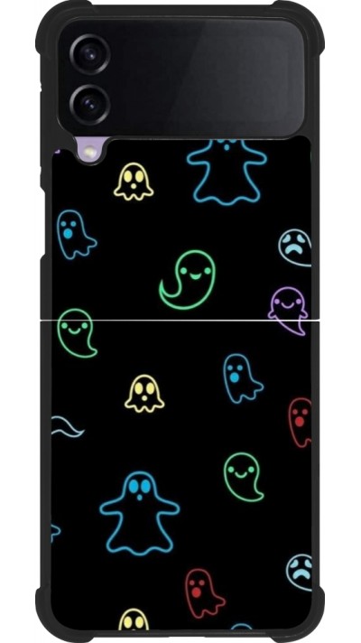 Samsung Galaxy Z Flip3 5G Case Hülle - Silikon schwarz Halloween 2024 colorful ghosts