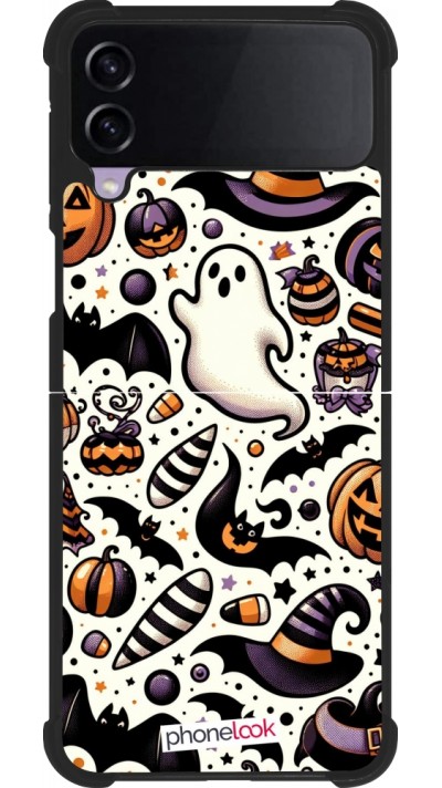 Samsung Galaxy Z Flip3 5G Case Hülle - Silikon schwarz Halloween 2024 Niedliches Muster