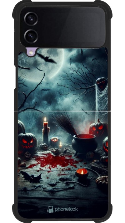 Samsung Galaxy Z Flip3 5G Case Hülle - Silikon schwarz Halloween 2024 Dunkler Mond