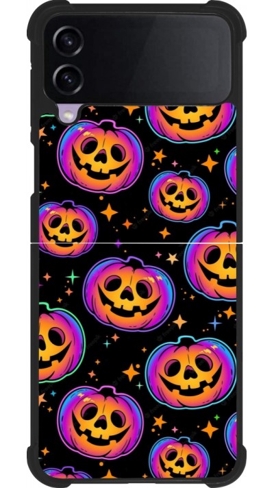 Samsung Galaxy Z Flip3 5G Case Hülle - Silikon schwarz Halloween 2024 rainbow pumpkins