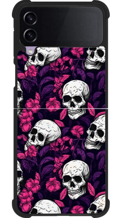 Samsung Galaxy Z Flip3 5G Case Hülle - Silikon schwarz Halloween 2024 romantic skulls