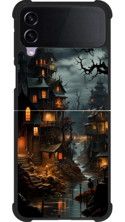 Samsung Galaxy Z Flip3 5G Case Hülle - Silikon schwarz Halloween 2024 scary town