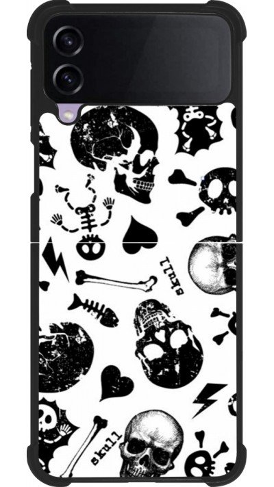 Samsung Galaxy Z Flip3 5G Case Hülle - Silikon schwarz Halloween 2024 skeleton mix