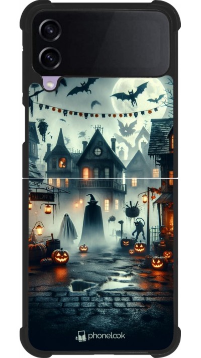 Samsung Galaxy Z Flip3 5G Case Hülle - Silikon schwarz Halloween Spukstadt