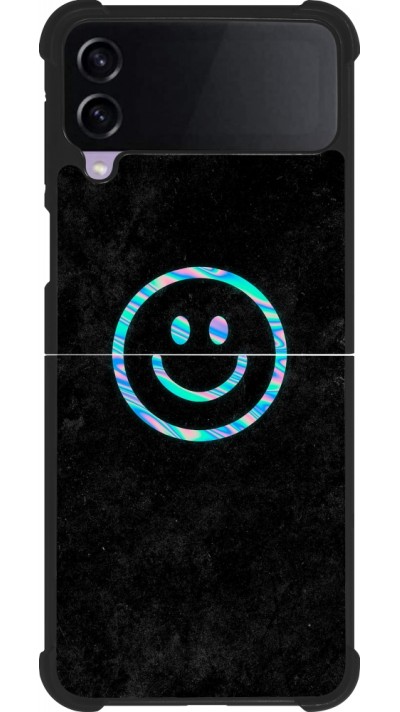 Samsung Galaxy Z Flip3 5G Case Hülle - Silikon schwarz Happy smiley irisirt