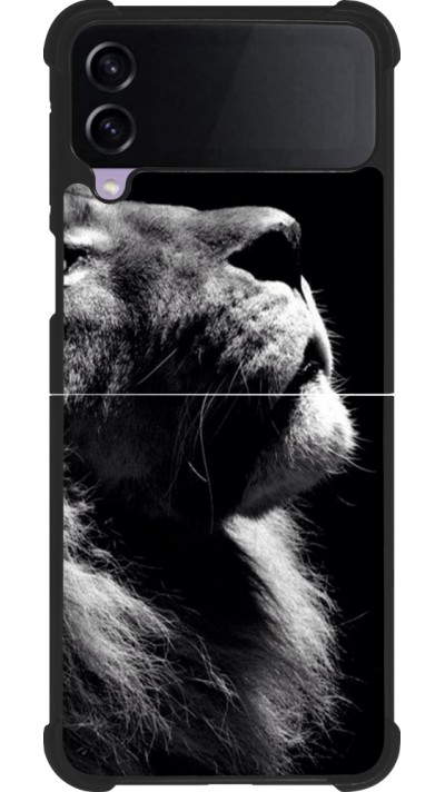 Samsung Galaxy Z Flip3 5G Case Hülle - Silikon schwarz Lion looking up