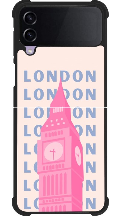 Samsung Galaxy Z Flip3 5G Case Hülle - Silikon schwarz London Pink Print