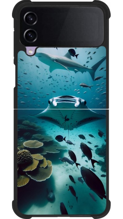 Samsung Galaxy Z Flip3 5G Case Hülle - Silikon schwarz Manta Lagune Reinigung