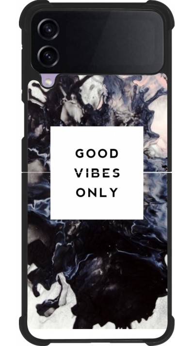 Samsung Galaxy Z Flip3 5G Case Hülle - Silikon schwarz Marble Good Vibes Only