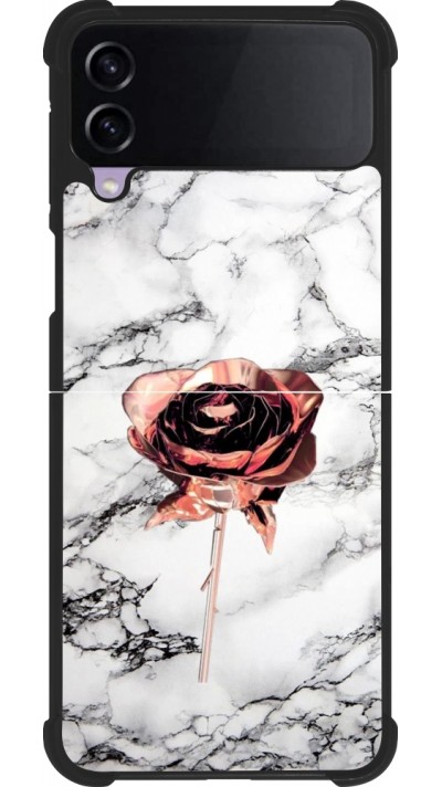 Samsung Galaxy Z Flip3 5G Case Hülle - Silikon schwarz Marble Rose Gold