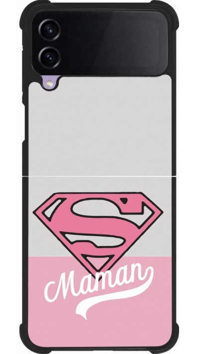 Samsung Galaxy Z Flip3 5G Case Hülle - Silikon schwarz Mom 2024 Super hero maman