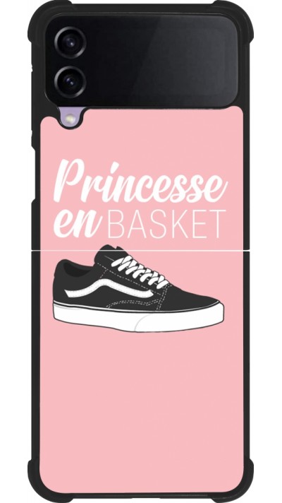 Coque Samsung Galaxy Z Flip3 5G - Silicone rigide noir princesse en basket